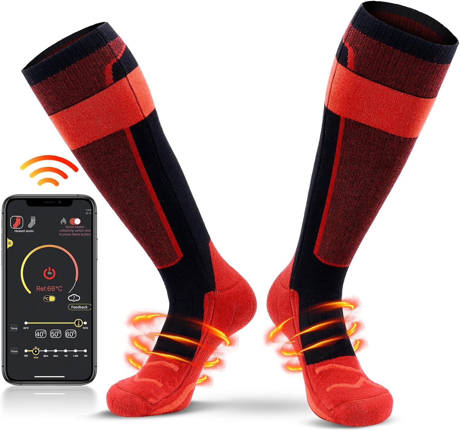 Aasmaan Heated Socks (Rechargeable Batteries & Phone App